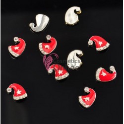 Decoratiuni 3D Metalice 052 Caciulite Rosii cu Stras 